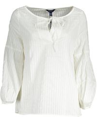 GANT - White Cotton Blouse - Lyst