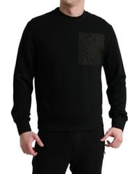 Dolce & Gabbana - Black Cotton Crew Neck Men Pullover Sweater - Lyst