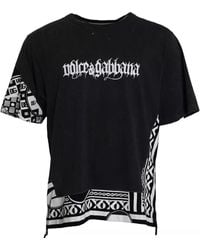 Dolce & Gabbana - Graphic Printed Cotton Short Sleeves T-Shirt - Lyst