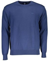 La Martina - Blue Cotton Sweater - Lyst