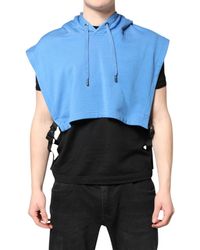 Dolce & Gabbana - Blue Cotton Hooded Men Sportswear One Size Vest - Lyst