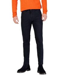 Borghese - Blue Cotton Skinny Pants - Lyst
