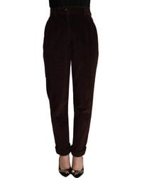 Dolce & Gabbana - Elegant Bordeaux High-Waisted Corduroy Pant - Lyst