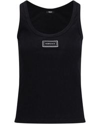 Versace - Ribbed Sleeveless Top - Lyst