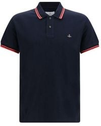 Vivienne Westwood - Blue Cotton Polo Shirt - Lyst