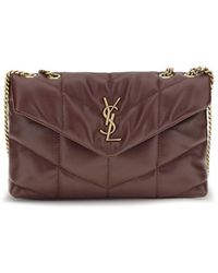Saint Laurent - Bordeaux Lamb Ovis Aries Shoulder Bag - Lyst