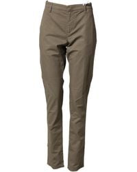 Dondup - Beige Cotton Stretch Straight Chino Men Trouser Pants - Lyst