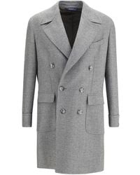 Gi Capri - Gray Fleece Wool Coat - Lyst