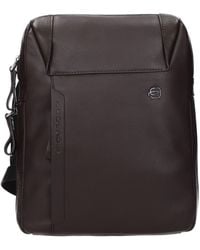 Piquadro - Brown Leather Crossbody Bag - Lyst