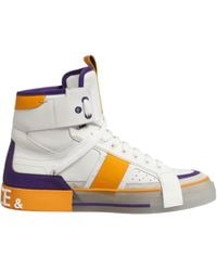 Dolce & Gabbana - Multicolor Leather High Top Men Sneakers Shoes - Lyst