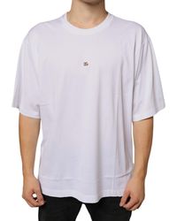 Dolce & Gabbana - Metal Dg Logo Cotton Short Sleeves T-Shirt - Lyst