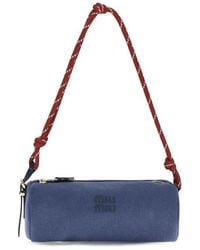 Miu Miu - Blue Cotton Shoulder Bag - Lyst