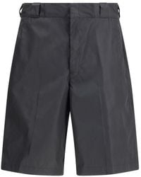 Prada - Black Recycled Polyamide Bermuda Shorts - Lyst