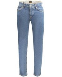 BOSS - Blue Cotton Men's Jeans - Lyst