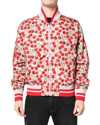 Dolce & Gabbana - Cherry Print Bomber Jacket - Lyst