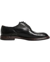 Dolce & Gabbana - Black Calfskin Leather Oxford Dress Shoes - Lyst