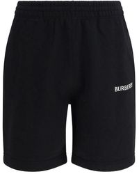 Burberry - Black Cotton Bermuda Shorts - Lyst