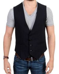 CoSTUME NATIONAL - Black Striped Cotton Casual Vest - Lyst