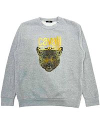 Roberto Cavalli - Gray Polyester Sweater - Lyst