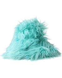 Dolce & Gabbana - Mint Acrylic Fur Womenbucket Hat - Lyst