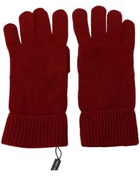 Dolce & Gabbana - Red 100% Cashmere Knit Hands Mitten Mens Gloves - Lyst