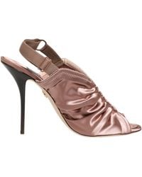 Dolce & Gabbana - Satin Ruched Slingback Sandals Shoes - Lyst