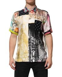 Dolce & Gabbana - Multicolor Printed Button Down Casual Shirt - Lyst