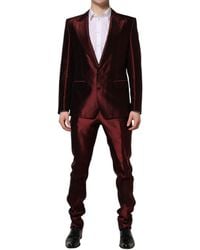 Dolce & Gabbana - Bordeaux Silk 2 Piece Single Breasted Suit - Lyst