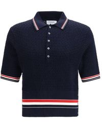 Thom Browne - Woven Cotton Polo - Lyst