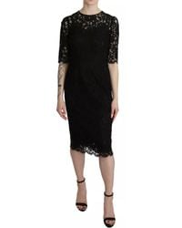 Dolce & Gabbana - Elegant Lace Sheath Knee-Length Dress - Lyst