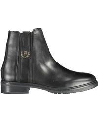 Tommy Hilfiger - Chic Ankle Boot With Contrast Detailing And Side Zip - Lyst