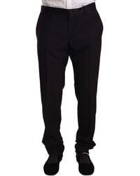 Dolce & Gabbana - Brown Striped Wool Formal Trouser Dress Pants - Lyst