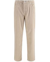 Brunello Cucinelli - Beige Cotton Casual Pants - Lyst