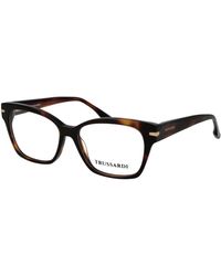 Trussardi - Brown Acetate Glasses (frames) - Lyst