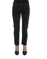 CoSTUME NATIONAL - Black Cotton Capri Cropped Denim Jeans - Lyst