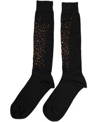 Dolce & Gabbana - Dark Gray Sequined Wool Knee High Accessory Socks - Lyst