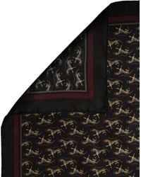 Dolce & Gabbana - Black Horse Silk Pocket Square Foulard Scarf - Lyst