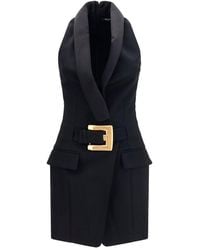 Balmain - Black Wool Oves Aries Casual Dress - Lyst