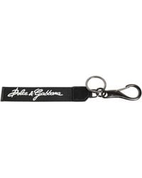 Dolce & Gabbana - Black White Dg Logo Silver Men Keychain Polyester Keyring - Lyst