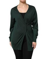 Dolce & Gabbana - Dark Green Cashmere Silk Cardigan Sweater - Lyst