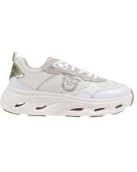 Pinko - White Leather Chunky Sneakers - Lyst