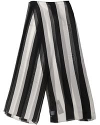 Dolce & Gabbana - Black White Stripe Silk Shawl Stole Scarf - Lyst