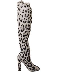 Dolce & Gabbana - Chic Leopard High-Heel Over-Knee Boots - Lyst