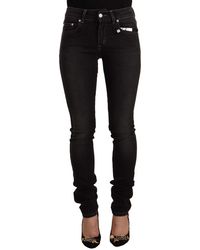Gianfranco Ferré - Gf Ferre Washed Mid Waist Cotton Skinny Slim Fit Jeans - Lyst
