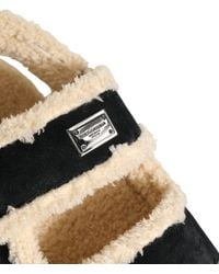 Dolce & Gabbana - Faux Fur Flats Sandals Shoes - Lyst