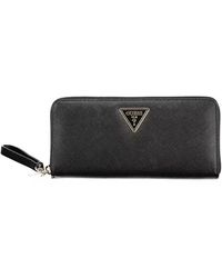 Guess - Elegant Black Polyethylene Wallet With Coin Purse - Lyst