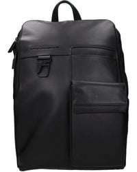 Piquadro - Black Leather Backpack - Lyst