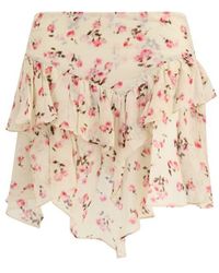 Isabel Marant - Beige Viscose Mini Skirt - Lyst