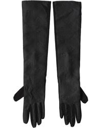 Dolce & Gabbana - Black Viscose Long Elbow Length Gloves - Lyst