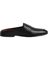 Dolce & Gabbana - Calfskin Open-back Slippers With Crocodile Detailing - Lyst